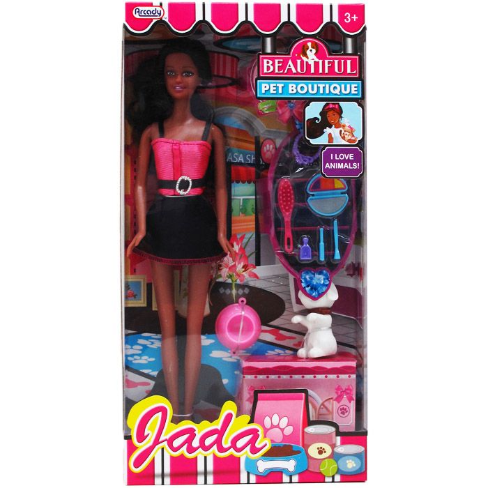 12 Pieces of 11.5" Ethnic Jada Doll W/ Pets & Accss