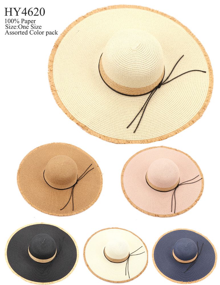 24 Wholesale Women Fashion Large Brim Sun Hat - at 