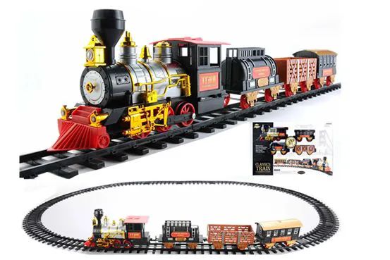 6 Pieces of 28x18x4" B/o Train And Railroad Track Set