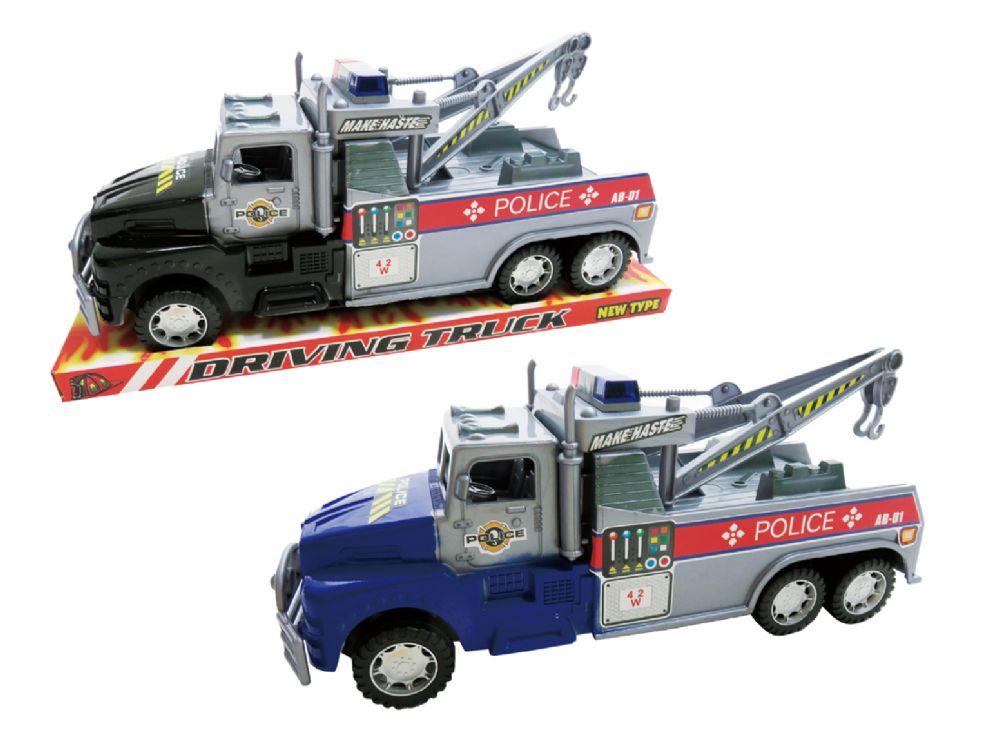 48 Wholesale Friction Police Towing Truck 11"