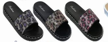 36 Wholesale Women's Leopard Print Open Toe Sandals Thick Soled Slippers