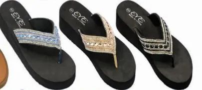 36 Wholesale Womens Flip Flops Rhinestones Platform Sandals Comfort Shoes
