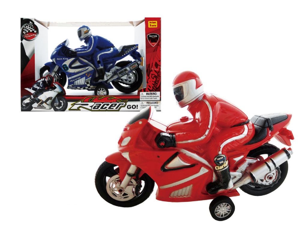 12 Wholesale Friction Motorcycle W/rider (jumbo Size) 15"
