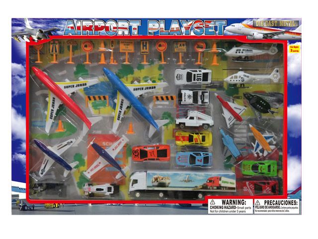 12 Wholesale Diecast Airport Set With Stage Map
