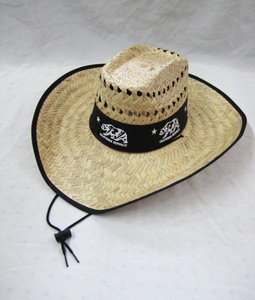 Los Angeles Wide Brim Straw Sun Hat Adjustable Sun Light Protection Hat Cali Mens Straw California Republic Patch 
