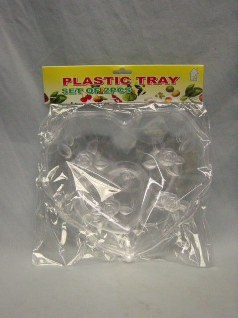 48 Pieces of Plastic Tray, 2pc (heart) Design 48st/cs