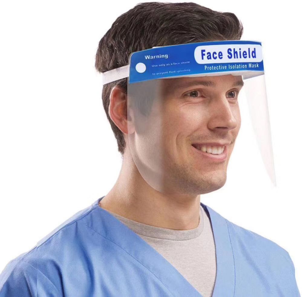 50 Pieces Clear Medical Full Face Protection Shield With Elastic Band - Hygiene Gear