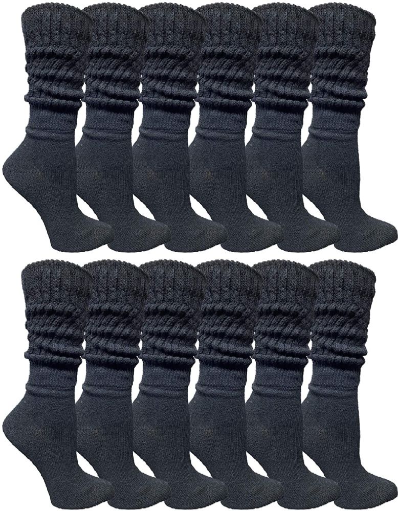 120 Pairs of Yacht & Smith Women's Black Slouch Socks Size 9-11