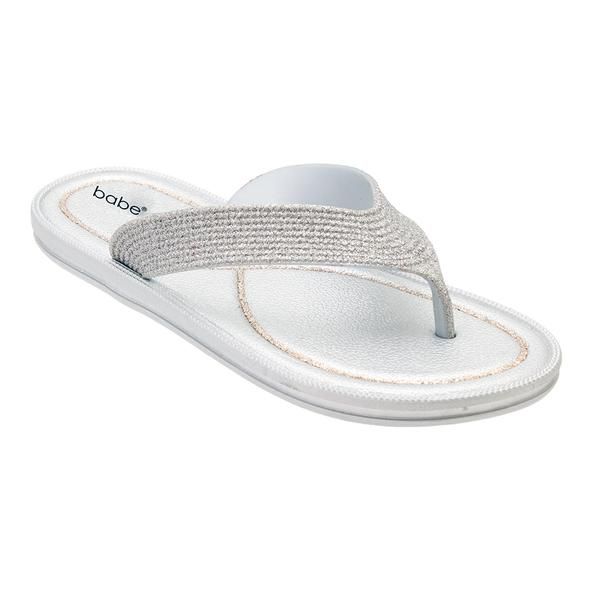 40 Pairs Women's Glitter Flip Flop In Silver Women's Flip Flops at