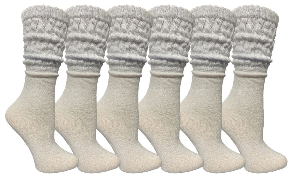 6 Pairs of Yacht & Smith Women's White Slouch Socks Size 9-11