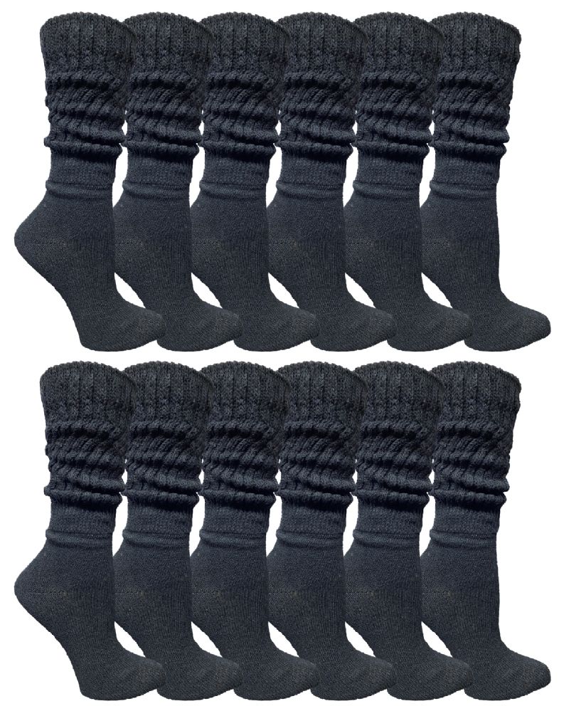 120 Pairs of Yacht & Smith Women's Black Slouch Socks Size 9-11