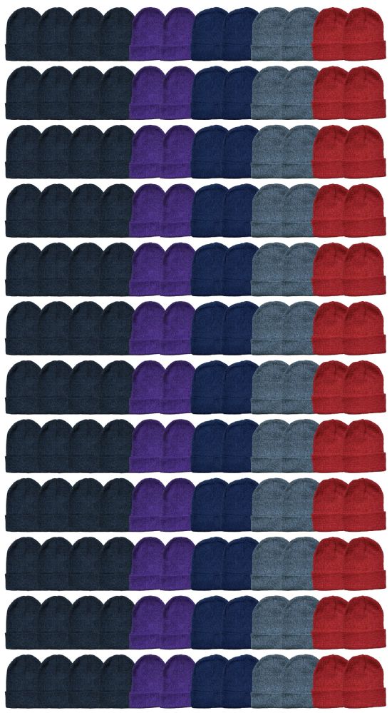 120 pieces of Yacht & Smith Ladies Winter Toboggan Beanie Hats In Assorted Colors