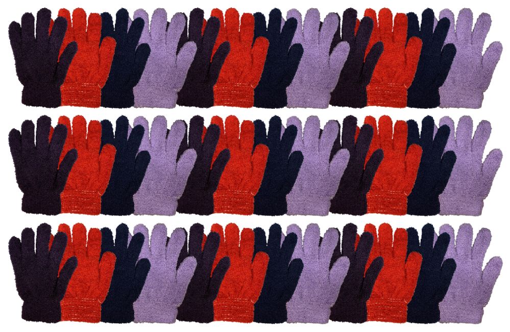 36 Pairs of Yacht & Smith Women's Assorted Colored Warm & Fuzzy Winter Gloves