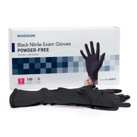 1000 Pieces of Black Nitrile Exam Gloves Textured Non Sterile Size Small