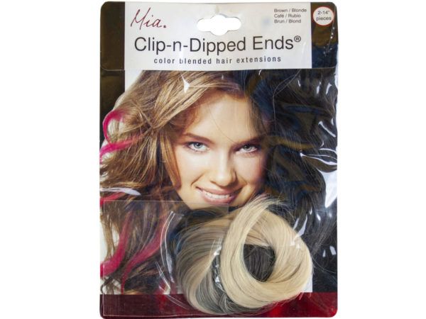144 Pieces Mia Beauty CliP-N-Dipped Ends In Medium Brown And Blonde - Hair  Accessories - at 
