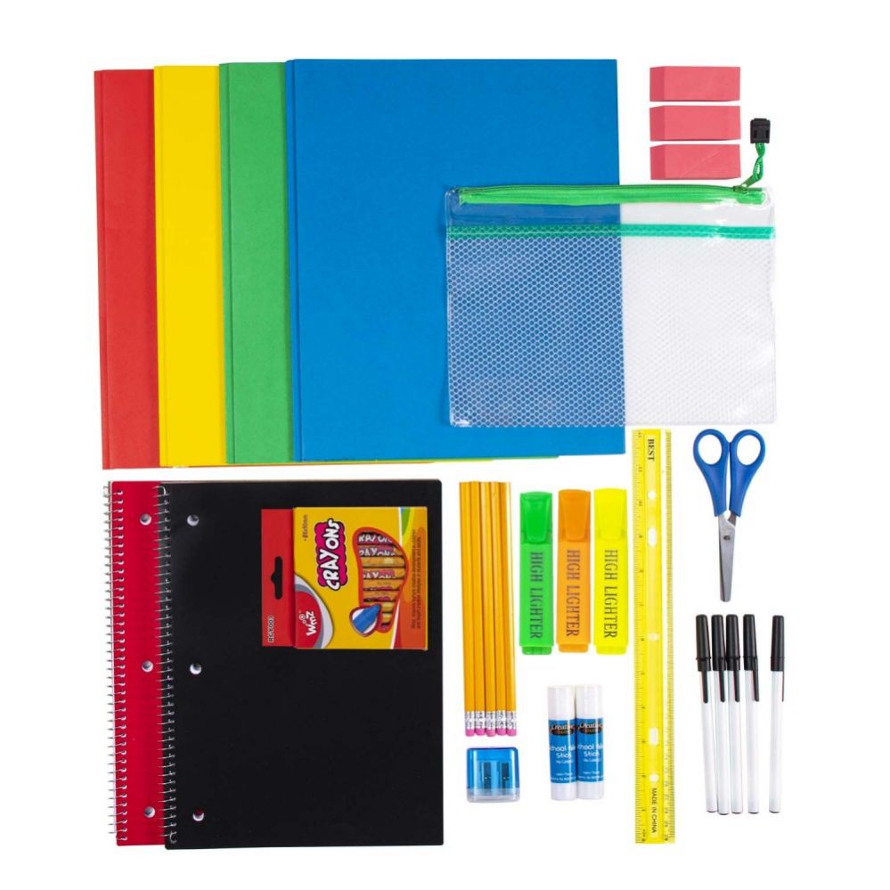 12 Pieces of 43 Piece Kids Bulk School Supply Kits