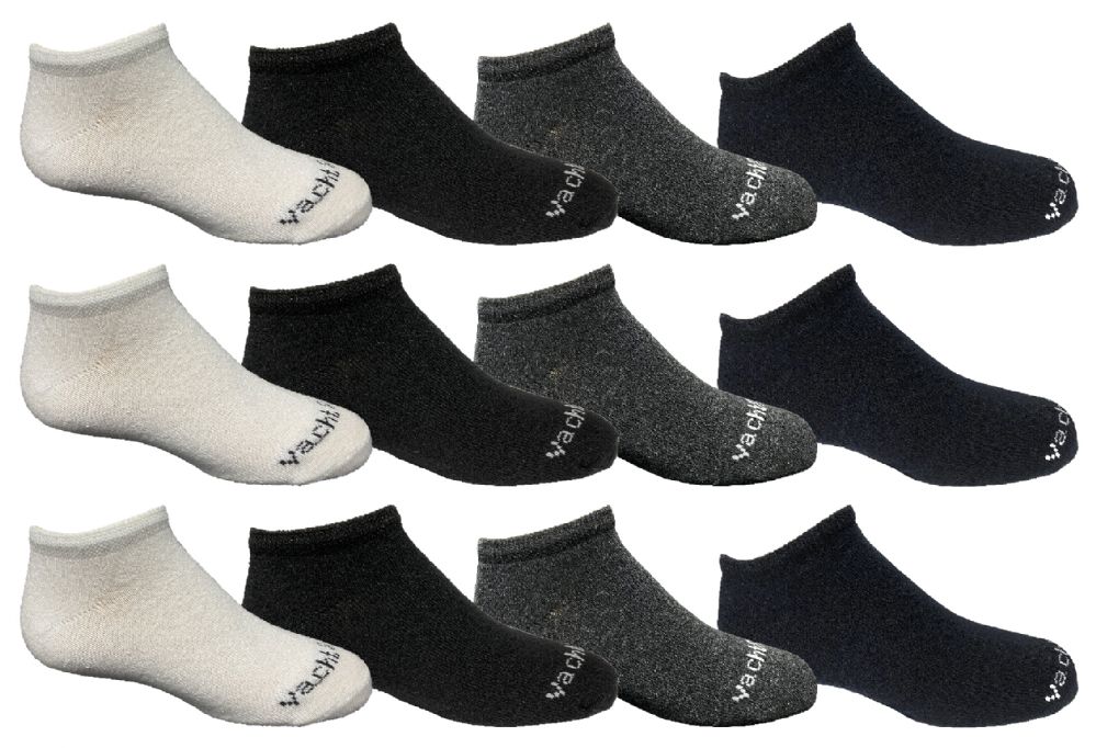 48 Pairs of Yacht & Smith Kid's Assorted Colored No Show Low Cut Ankle Socks Size 6-8