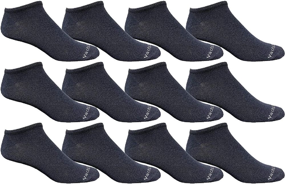 12 Pairs of Yacht & Smith Men's Dark Navy No Show Ankle Socks Size 10-13