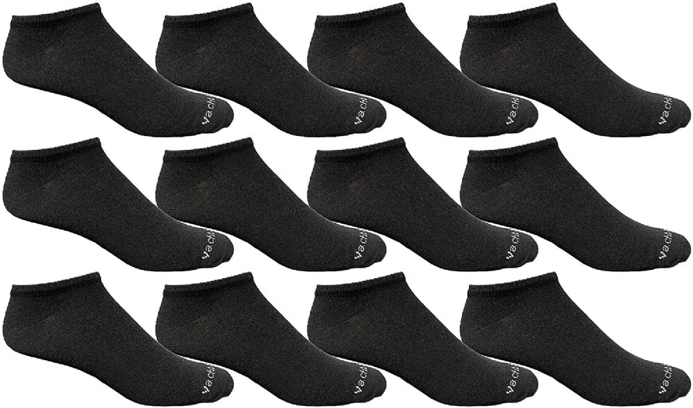 12 Pairs of Yacht & Smith Men's Black No Show Ankle Socks Size 10-13