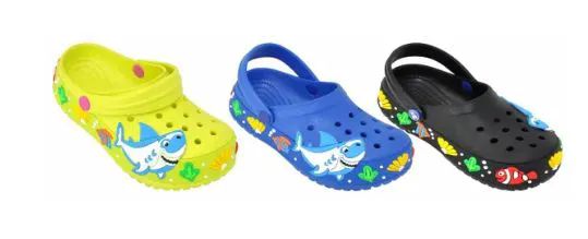 36 Wholesale Toddlers Clogs With Printed Sharks