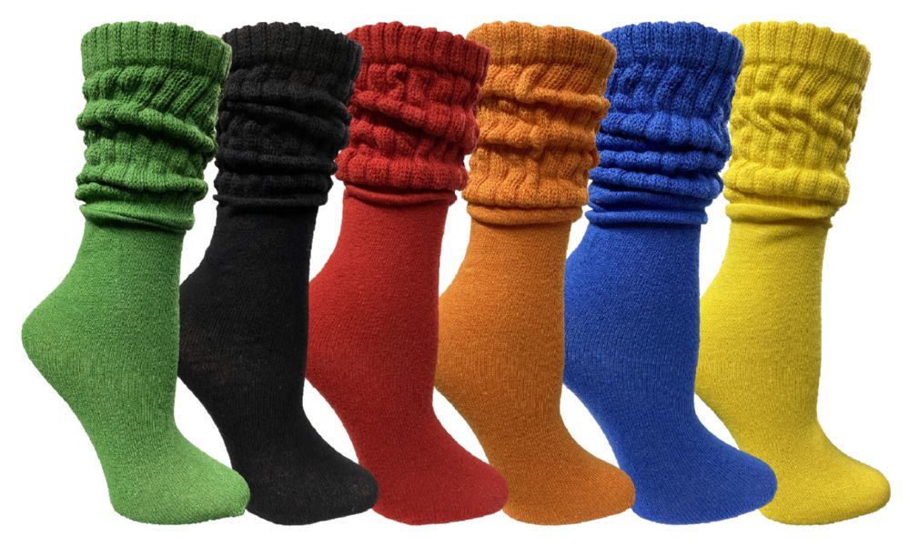 6 Pairs of Yacht & Smith Women's Assorted Colored Slouch Socks Size 9-11