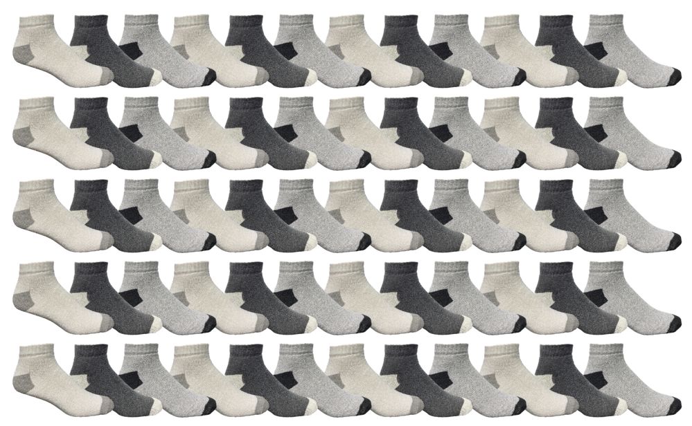 60 Wholesale Yacht & Smith Men's Cotton Sport Ankle Socks Size 10-13 Packed Assorted Colors