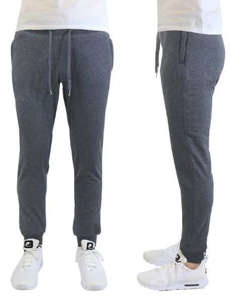 24 Pieces of Men's Heavyweight SliM-Fit Fleece Cargo Sweatpants Assorted Sizes Solid Grey