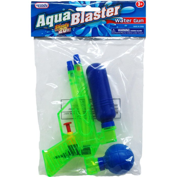 48 Wholesale 6.75" Water Gun In Poly Bag W/ Header, 3 Assrt Clrs