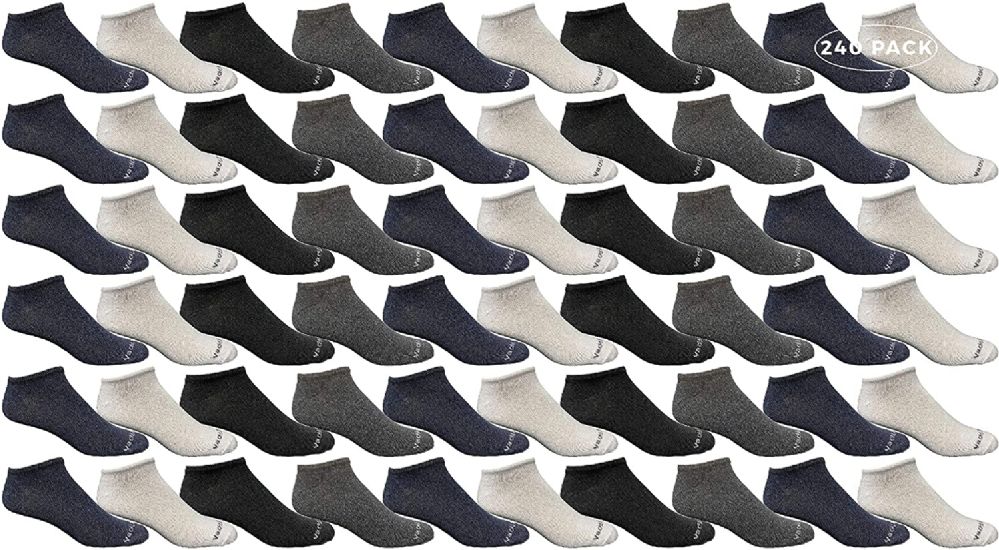 240 Pairs of Yacht & Smith Women's Assorted Colored No Show Ankle Socks  Size 9-11