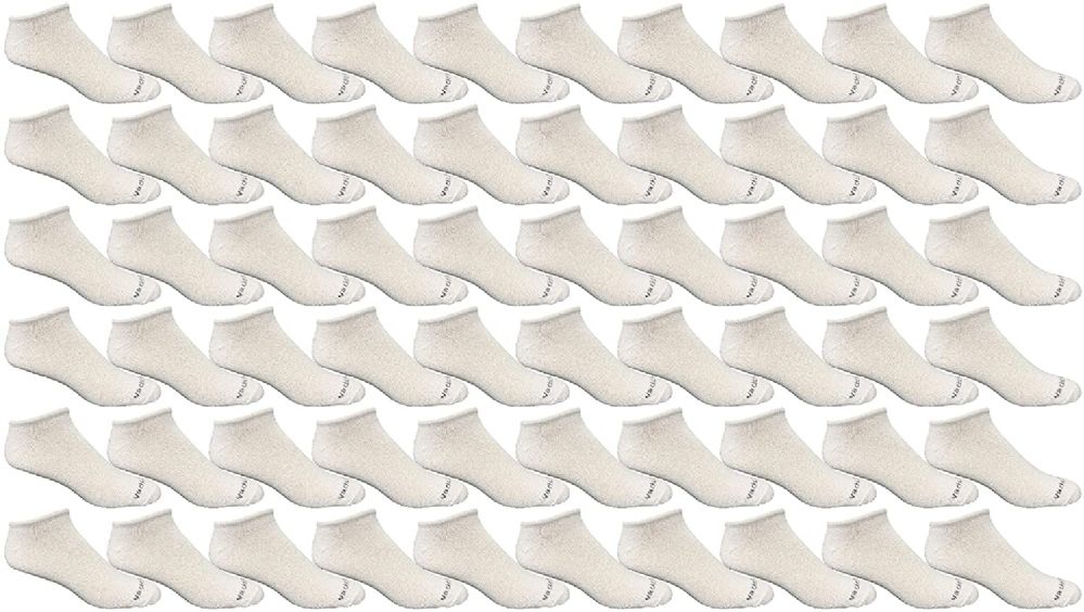 24 Pairs Yacht & Smith Women's Cotton White No Show Ankle Socks - Womens  Ankle Sock