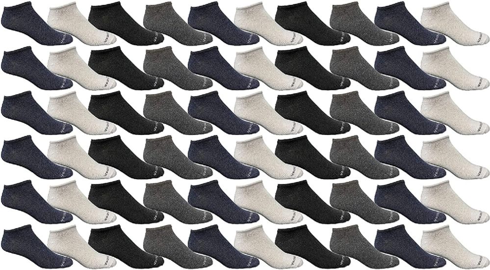 60 Pairs of Yacht & Smith Women's Assorted Colored No Show Ankle