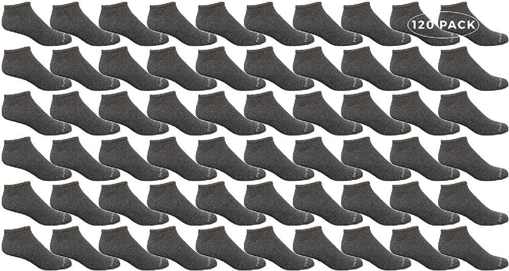 120 Wholesale Yacht & Smith Womens Light Weight No Show Low Cut Breathable Ankle Socks Solid Dark Heather