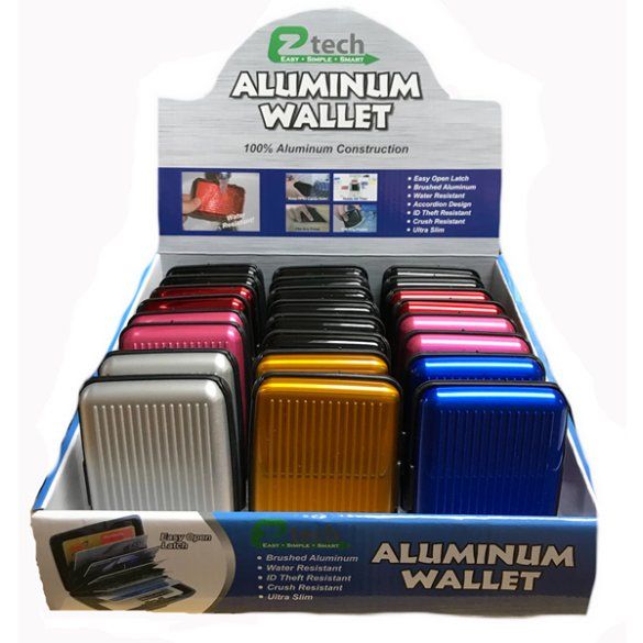 24 Wholesale Aluminum Wallet Solid Colors at
