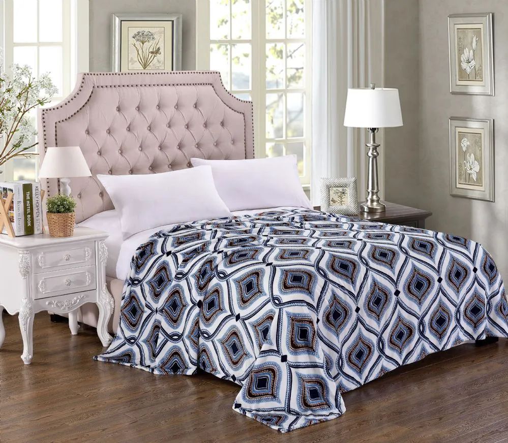 12 Pieces Jessica Printed Microplush Blanket Queen Size In Assorted Style - Comforters & Bed Sets