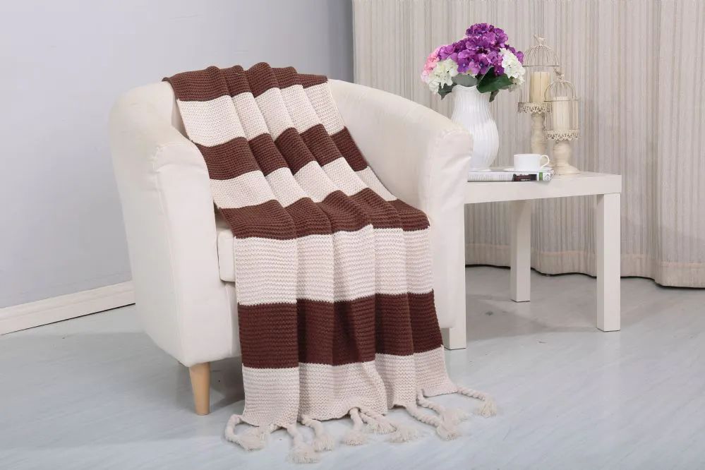 6 Wholesale Vintage 50 X 60 Throw In Chocolate