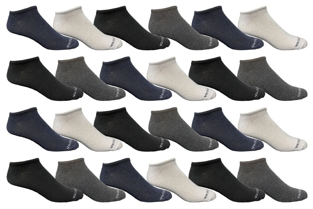 24 Wholesale Yacht & Smith Men's Light Weight Breathable No Show Loafer Ankle Socks Solid Assorted 4 Colors