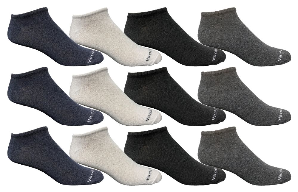 12 Wholesale Yacht & Smith Men's Light Weight Breathable No Show Loafer Ankle Socks Solid Assorted 4 Colors