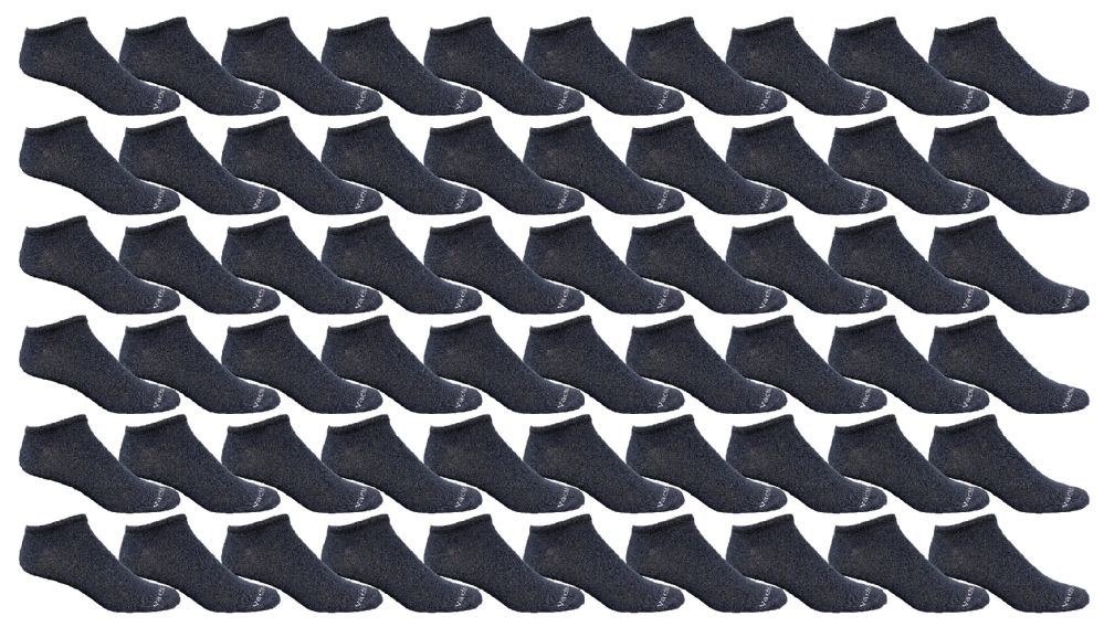 60 Wholesale Yacht & Smith Men's Light Weight Breathable No Show Loafer Ankle Socks Solid Navy
