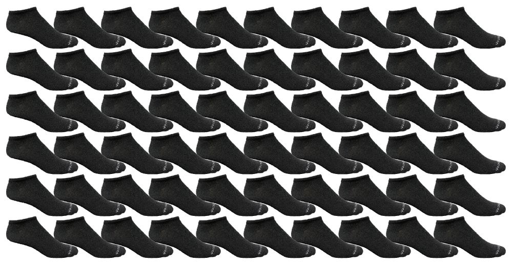 60 Wholesale Yacht & Smith Men's Light Weight Breathable No Show Loafer Ankle Socks Solid Black