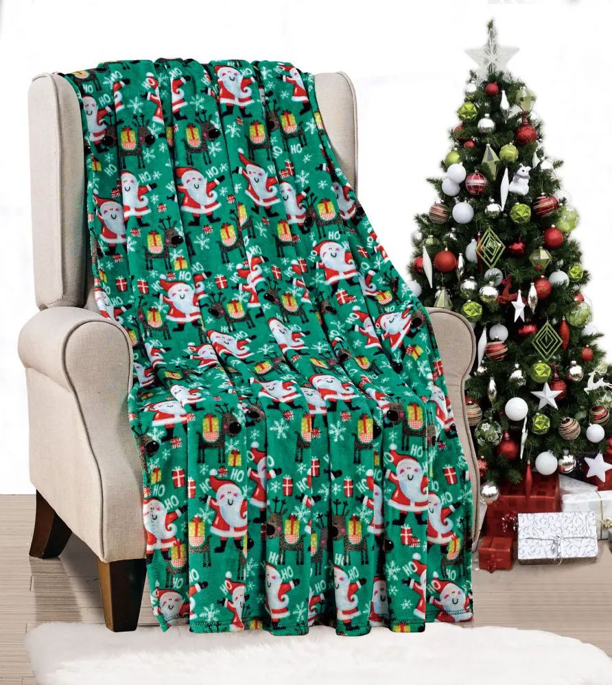 24 Wholesale Holiday Christmas Throw Blanket Soft And Plush 50x60 Santa