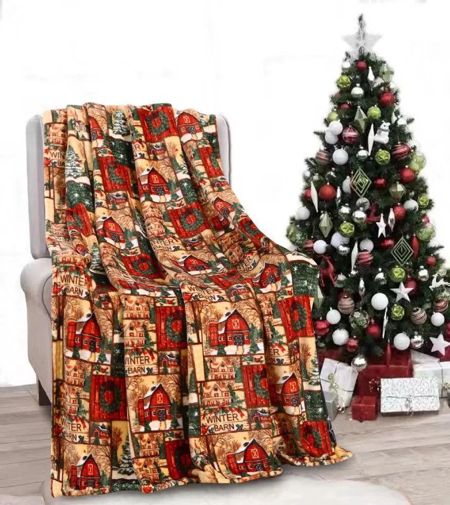 24 Wholesale Holiday Barn Holiday Throw Design Micro Plush Throw Blanket 50x60 Multicolor