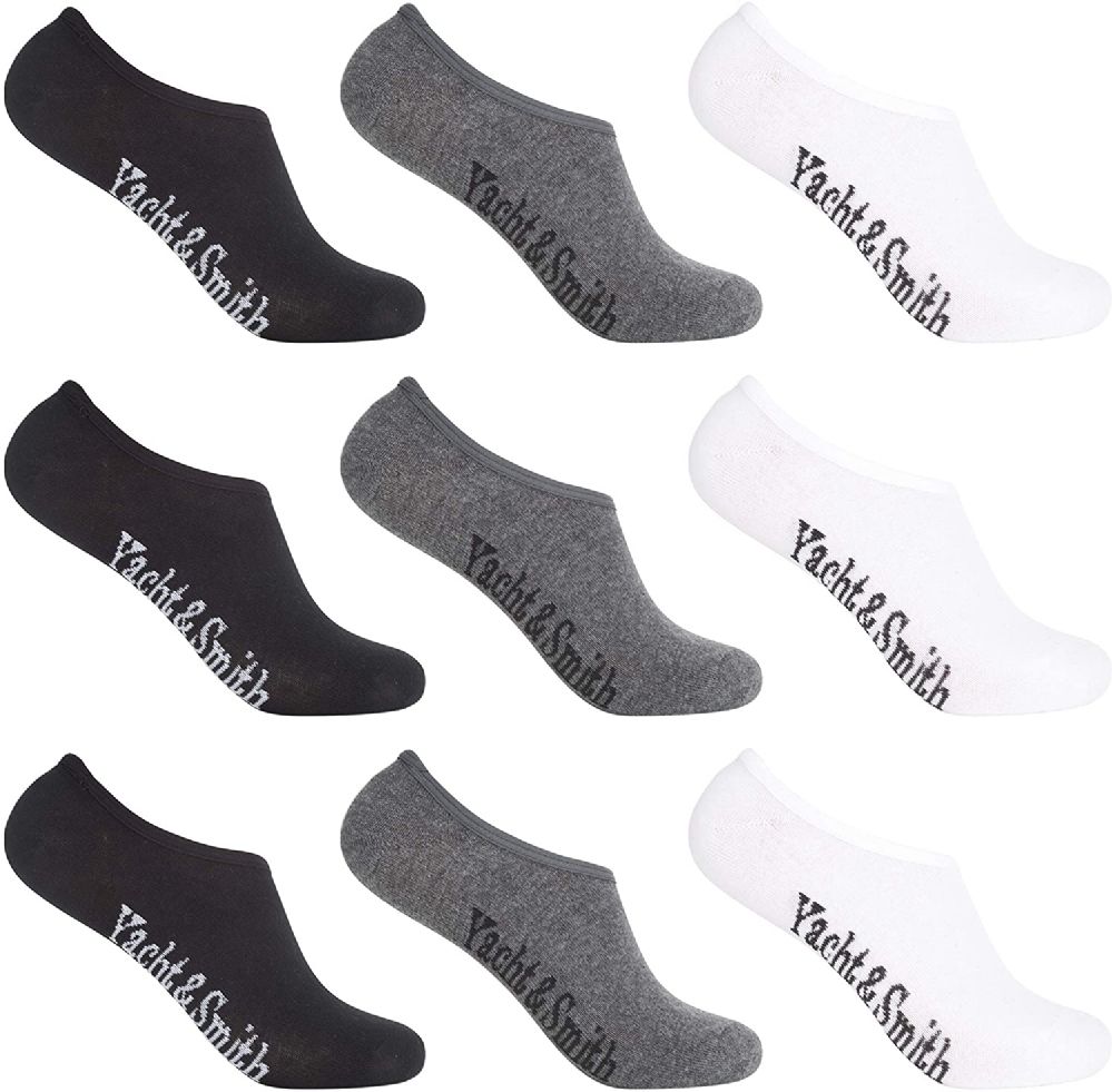 12 Pairs of Yacht & Smith Women's Mesh No Show/silicone No Slip Loafer Assorted Colors Sock Liner