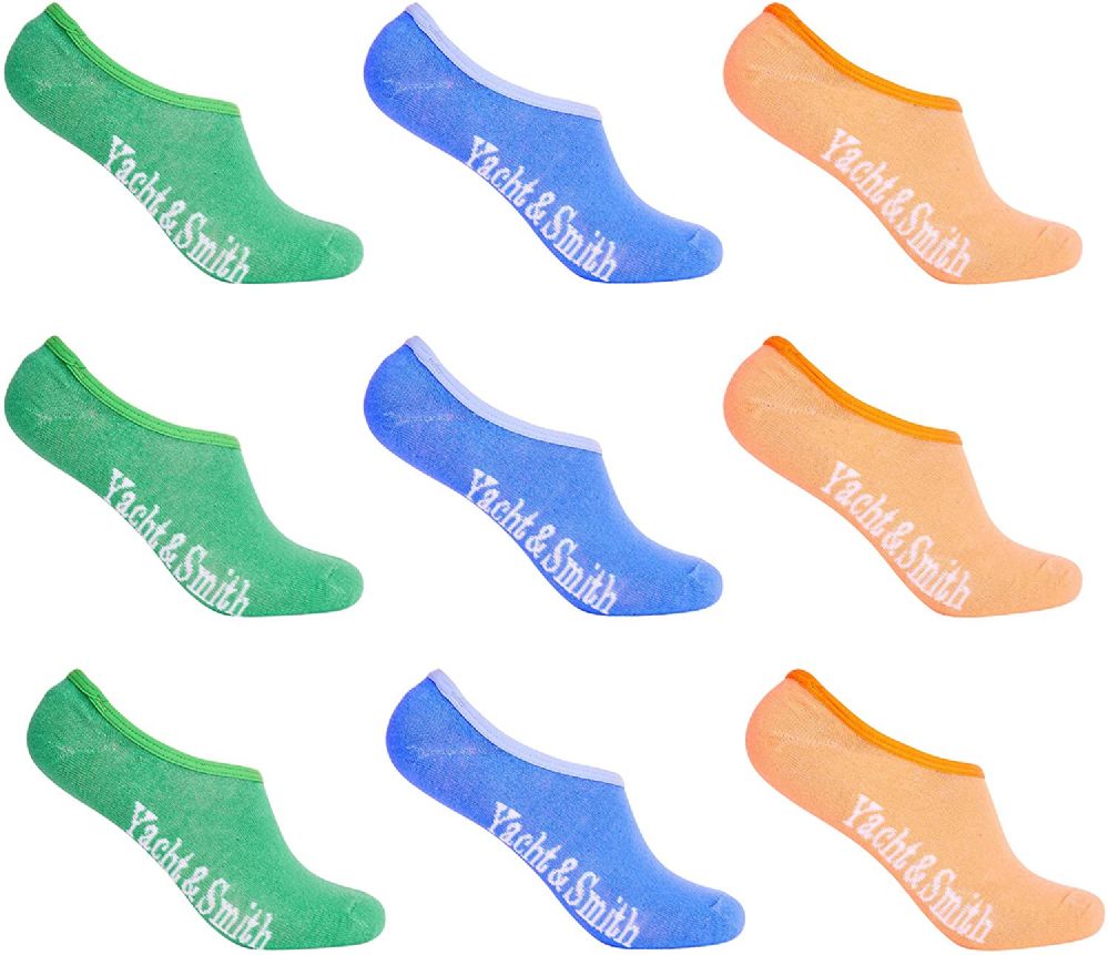 12 Pairs of Yacht & Smith Women's Mesh No Show/silicone No Slip Loafer Pastel Sock Liner
