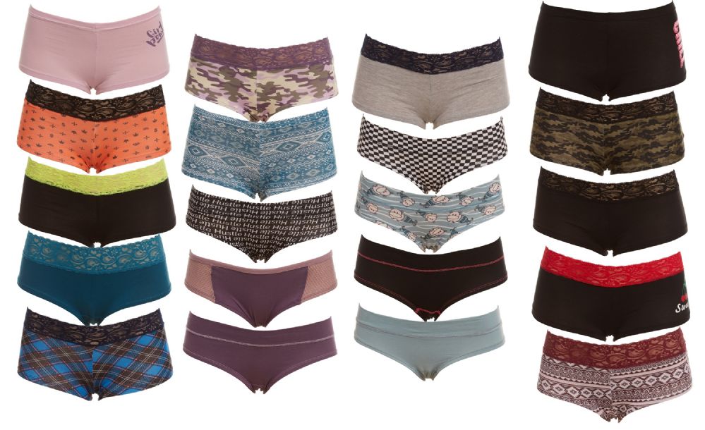 190 Pieces of Undies'nbulk Assorted Cuts And Prints 95% Cotton Womens Panties, Underwear Size Xlarge
