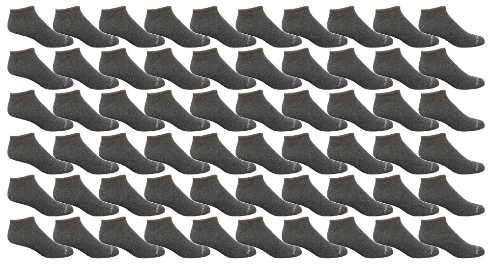 240 Pairs of Yacht & Smith Women's Light Weight No Show Loafer Ankle Socks Solid Gray