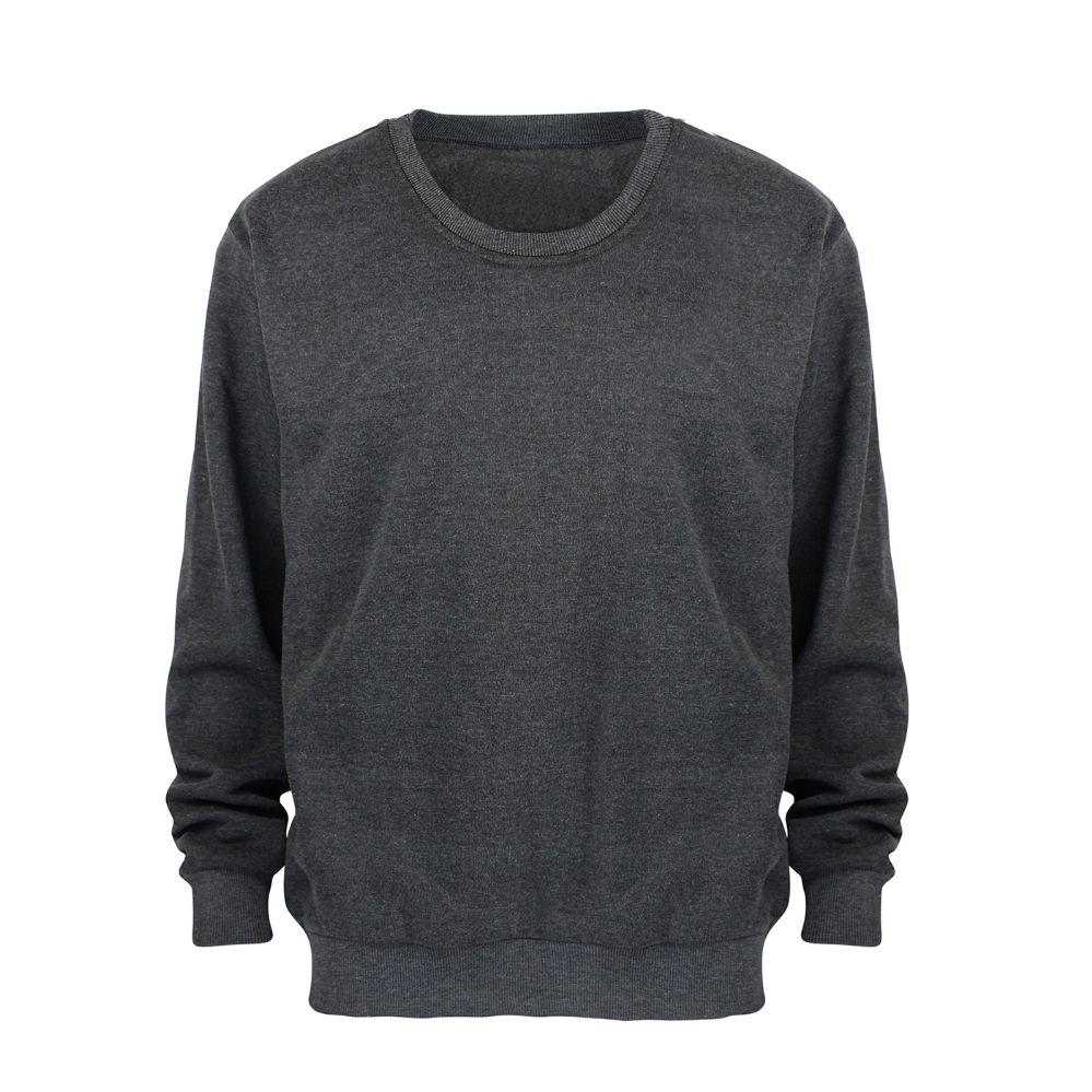 24 Wholesale Leehanton Mens Basic Pullover Long Sleeve Sweatshirt Dark Grey