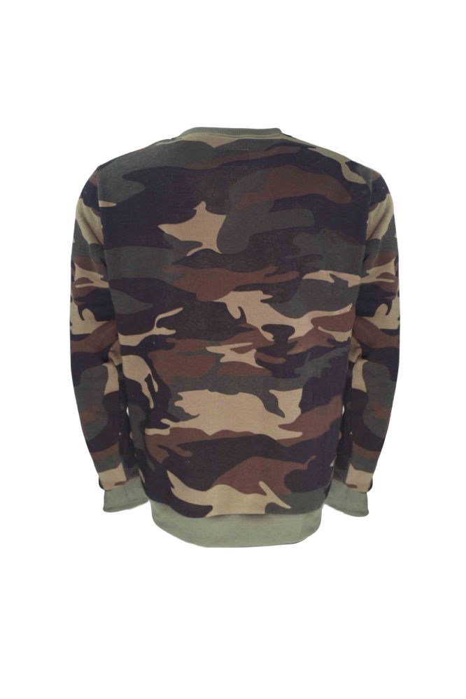 24 Wholesale Leehanton Mens Basic Pullover Long Sleeve Sweatshirt In Camo
