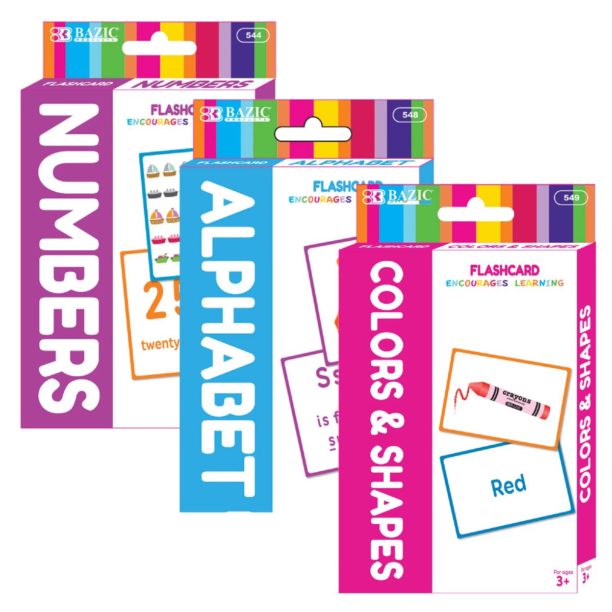 36 Pieces of Flash Cards Preschool Set Numbers, Alphabet, Colors