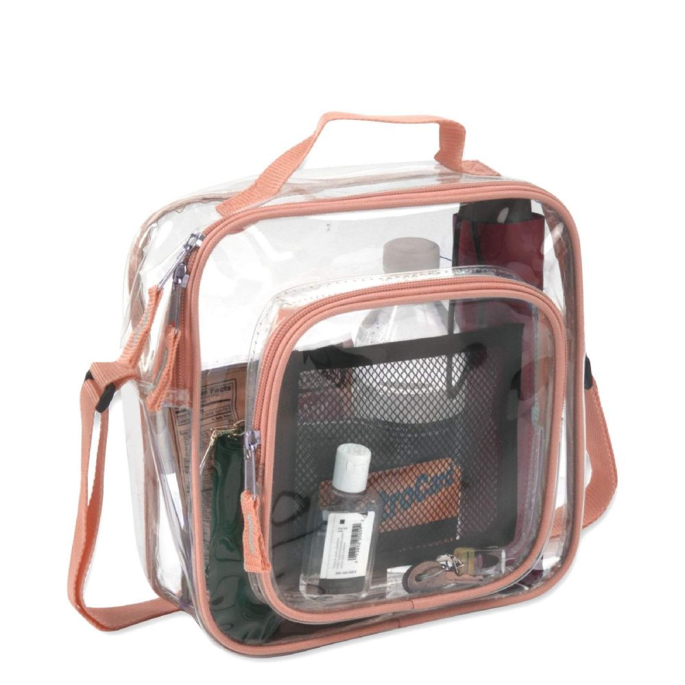 24 Pieces Clear Toiletry Bag In Peach - Cosmetic Cases