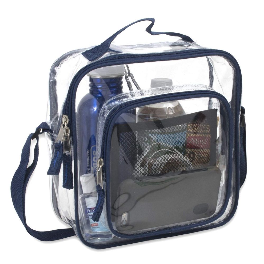 24 Wholesale Clear Toiletry Bag In Navy
